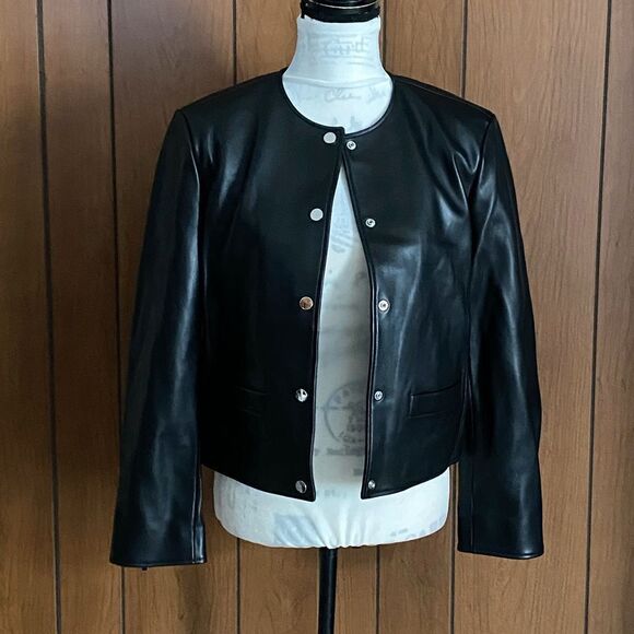 Theory Leather Crop Jacket size 4 - Picture 6 of 12